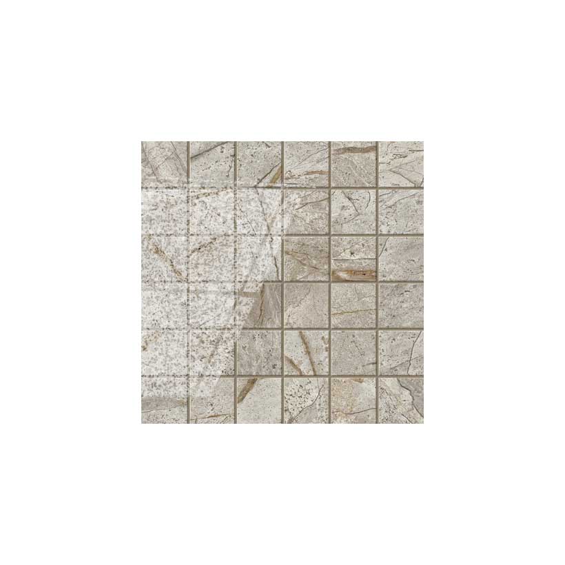 Мозаика Atlas Concorde Empire Silver Root Mosaic Lap 30x30 серый светлый лаппатированный под мрамор купите по цене 17613 руб/м²