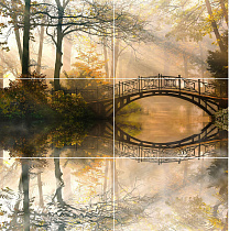 Стеклянный декор Осенний мост